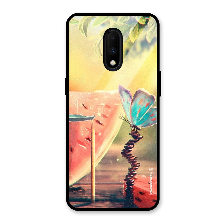 Watermelon Butterfly Glass Back Case for OnePlus 7