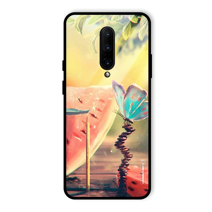 Watermelon Butterfly Glass Back Case for OnePlus 7 Pro