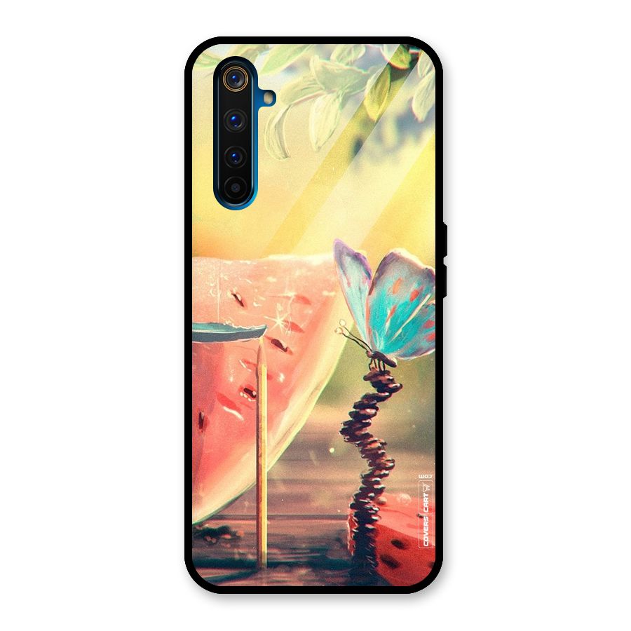 Watermelon Butterfly Glass Back Case for Realme 6 Pro