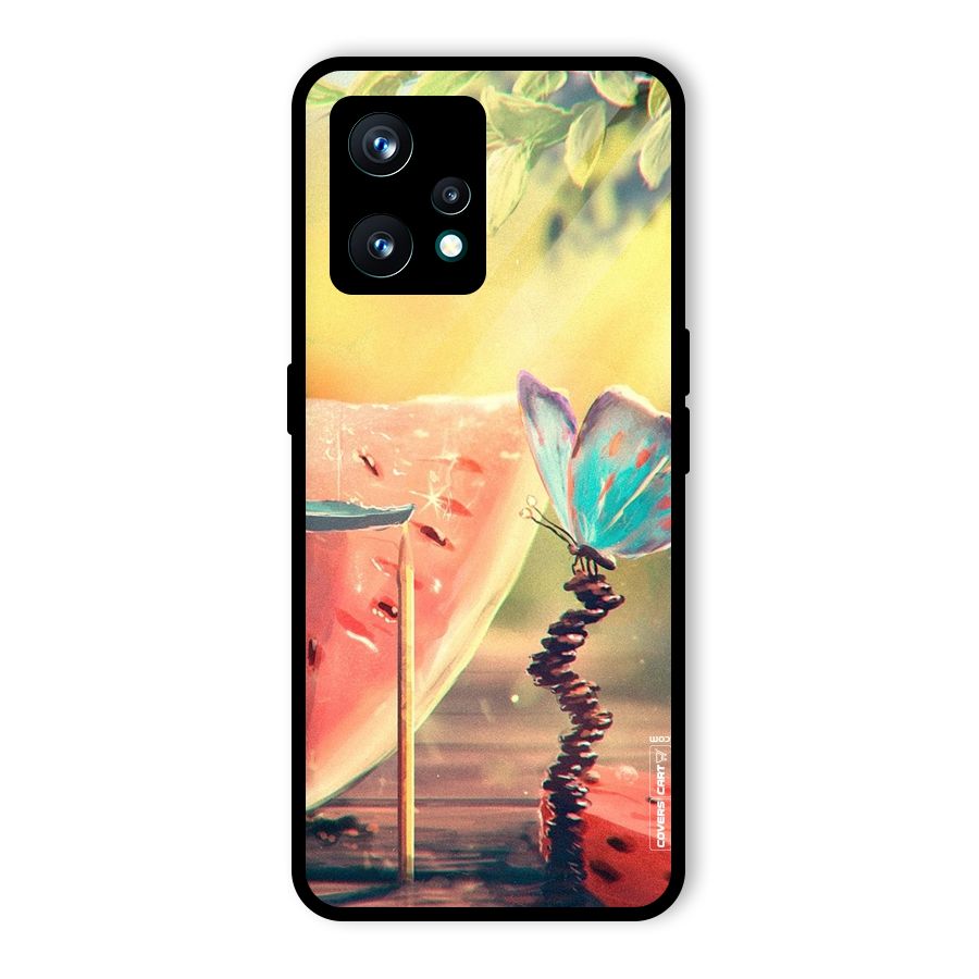 Watermelon Butterfly Glass Back Case for Realme 9 Pro Plus 5G
