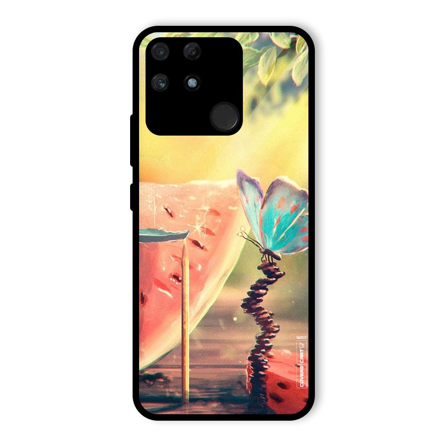Watermelon Butterfly Glass Back Case for Realme Narzo 50A