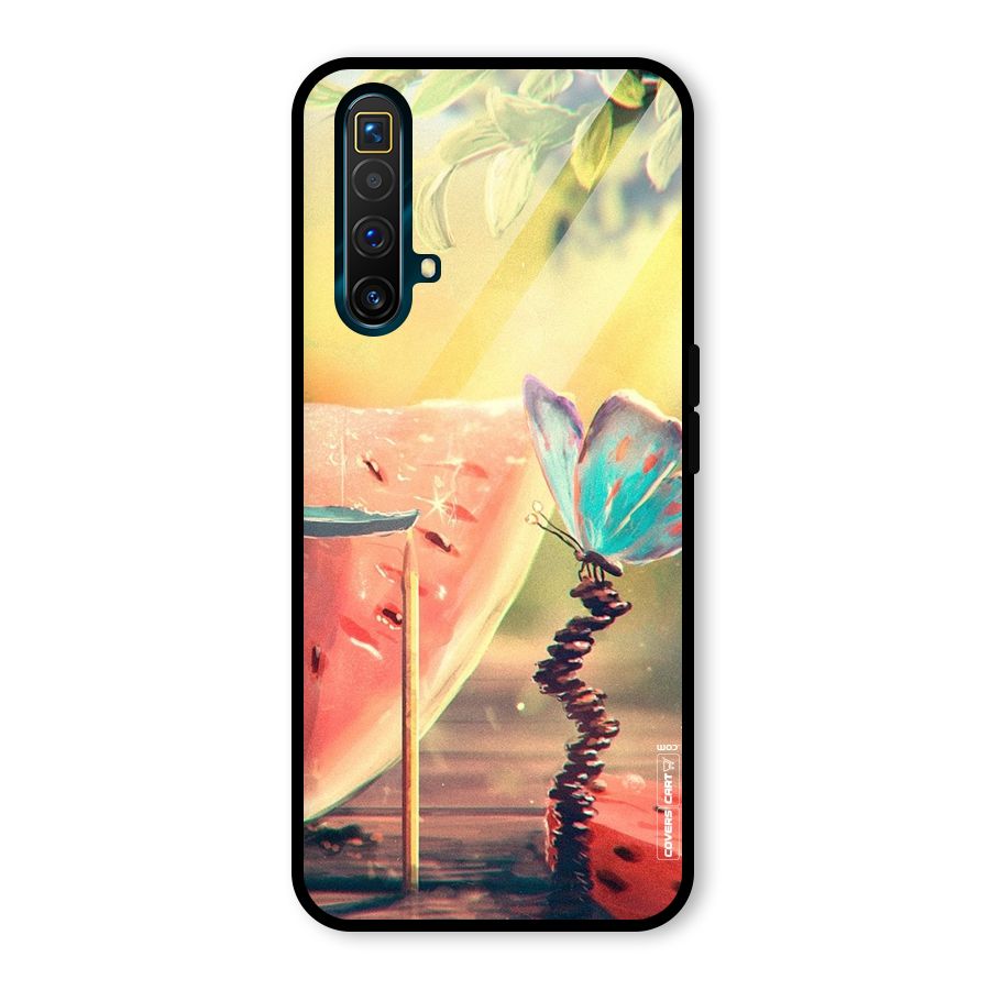 Watermelon Butterfly Glass Back Case for Realme X3