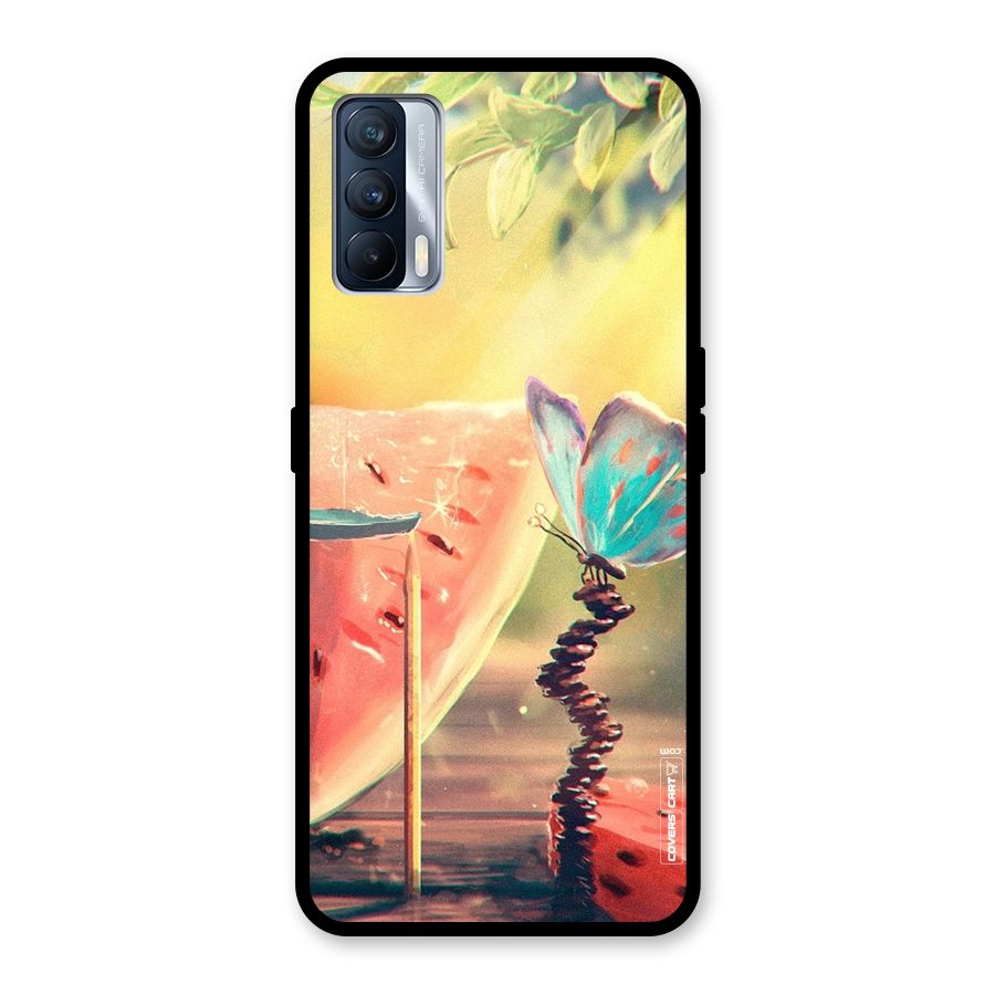 Watermelon Butterfly Glass Back Case for Realme X7