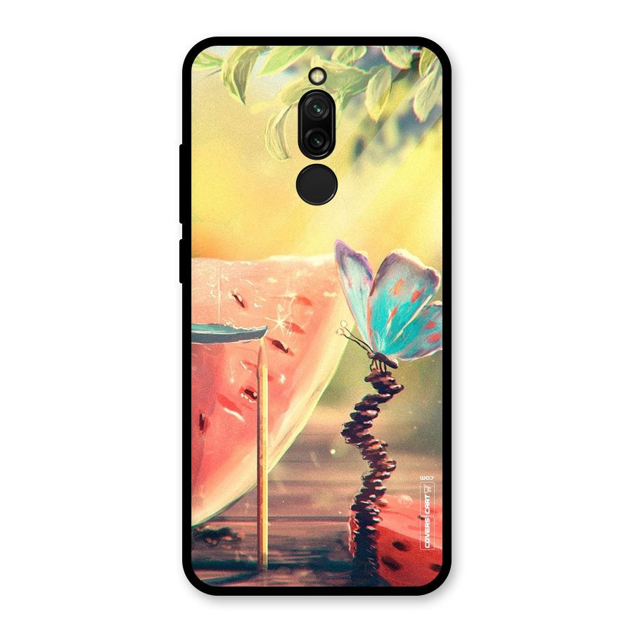 Watermelon Butterfly Glass Back Case for Redmi 8