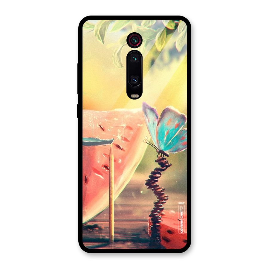 Watermelon Butterfly Glass Back Case for Redmi K20 Pro