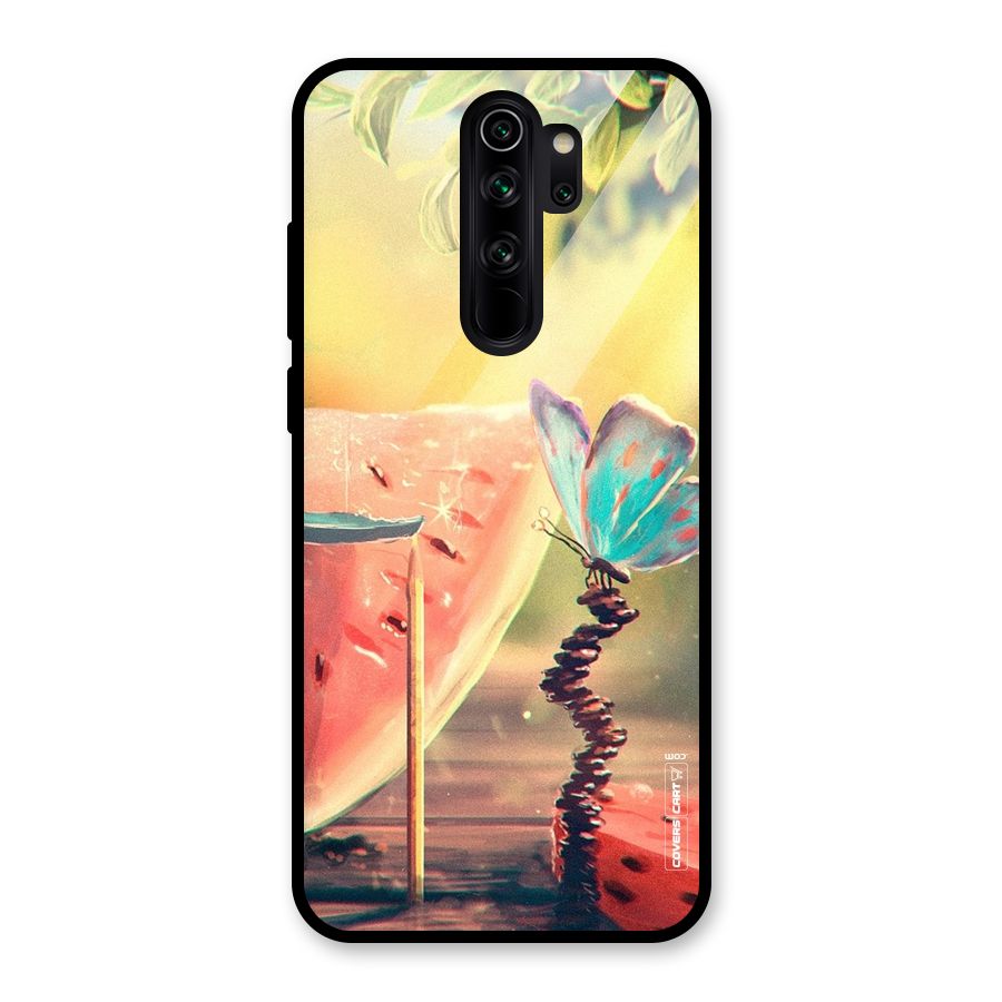 Watermelon Butterfly Glass Back Case for Redmi Note 8 Pro