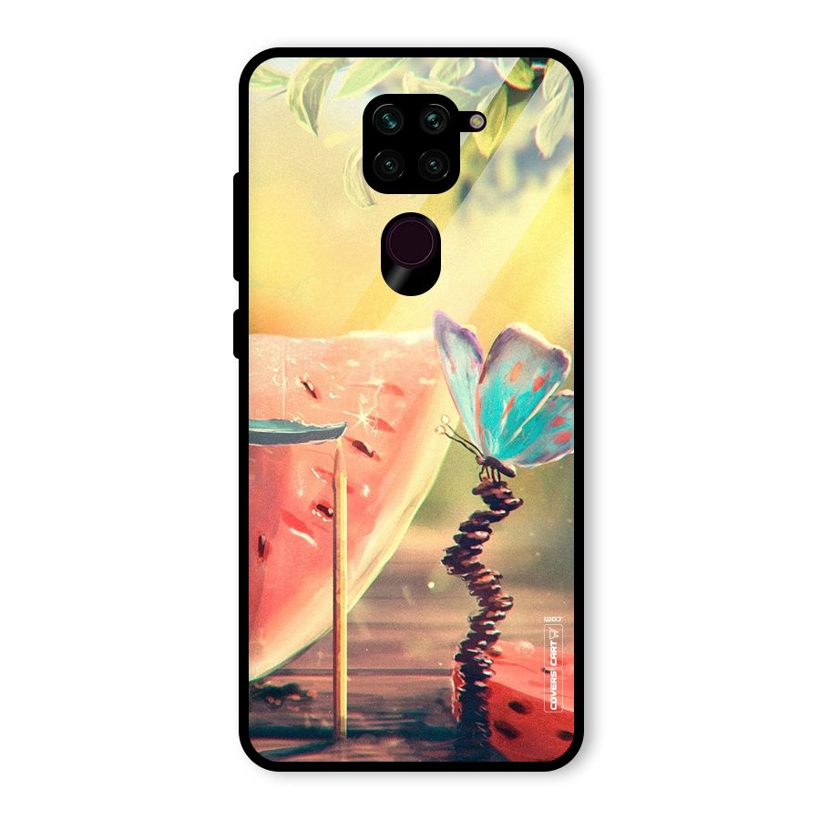 Watermelon Butterfly Glass Back Case for Redmi Note 9