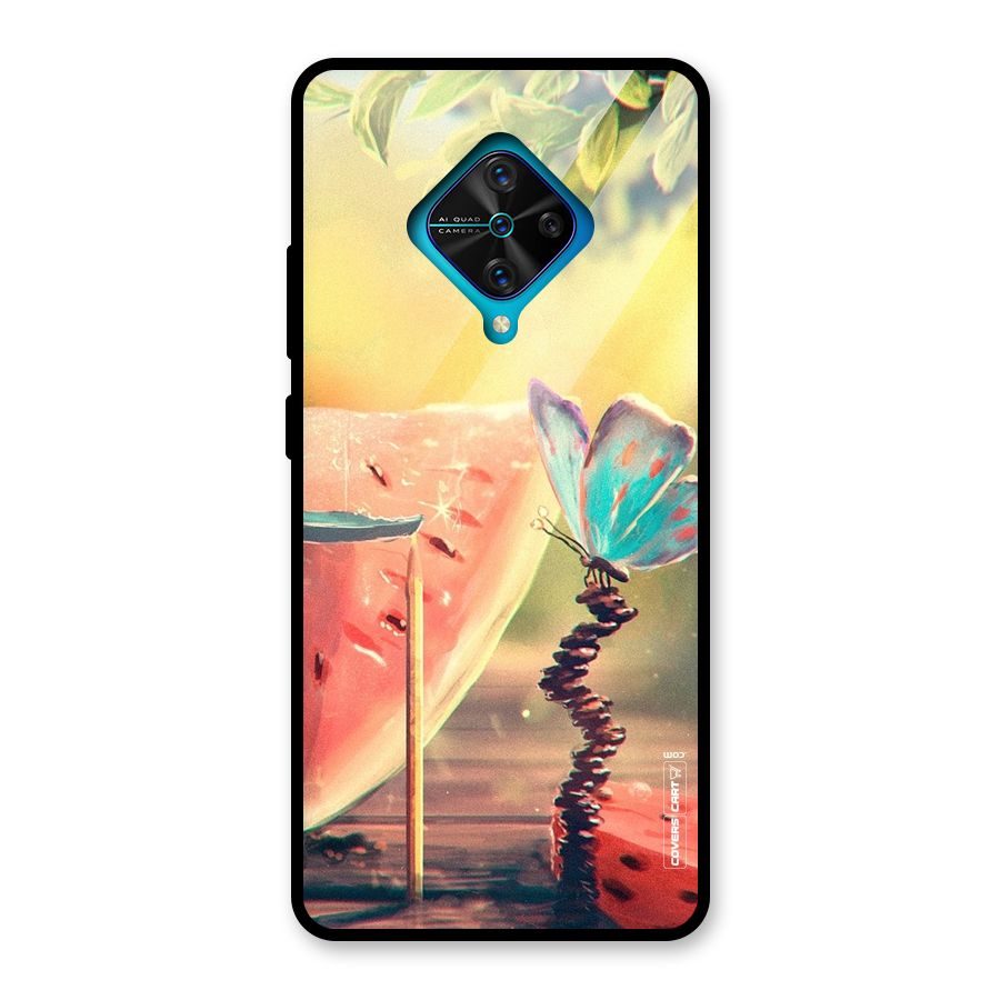 Watermelon Butterfly Glass Back Case for Vivo S1 Pro