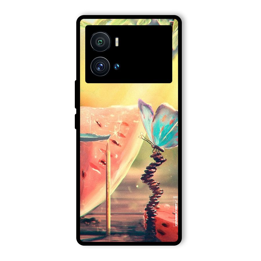 Watermelon Butterfly Glass Back Case for Vivo iQOO 9 Pro