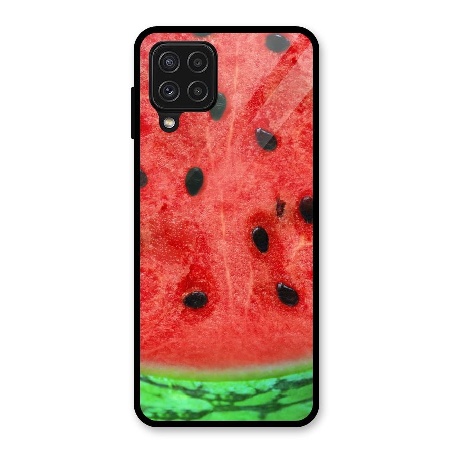 Watermelon Design Glass Back Case for Galaxy A22 4G