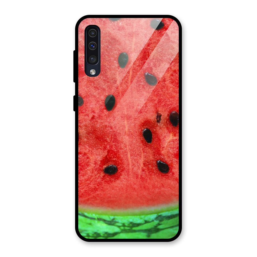Watermelon Design Glass Back Case for Galaxy A50