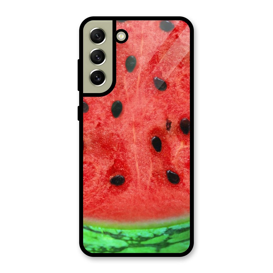 Watermelon Design Glass Back Case for Galaxy S21 FE 5G