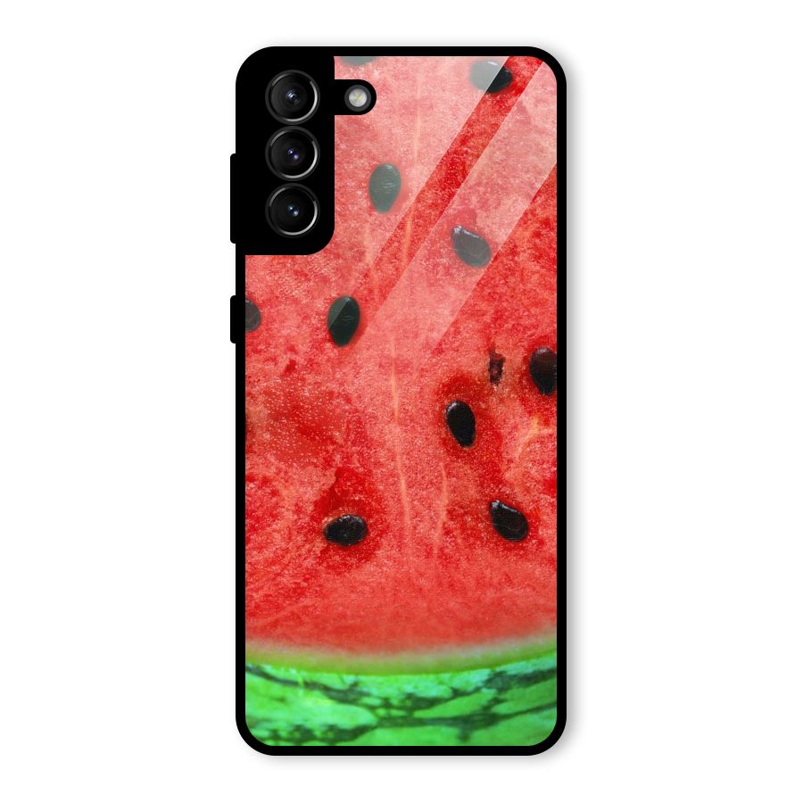 Watermelon Design Glass Back Case for Galaxy S21 Plus