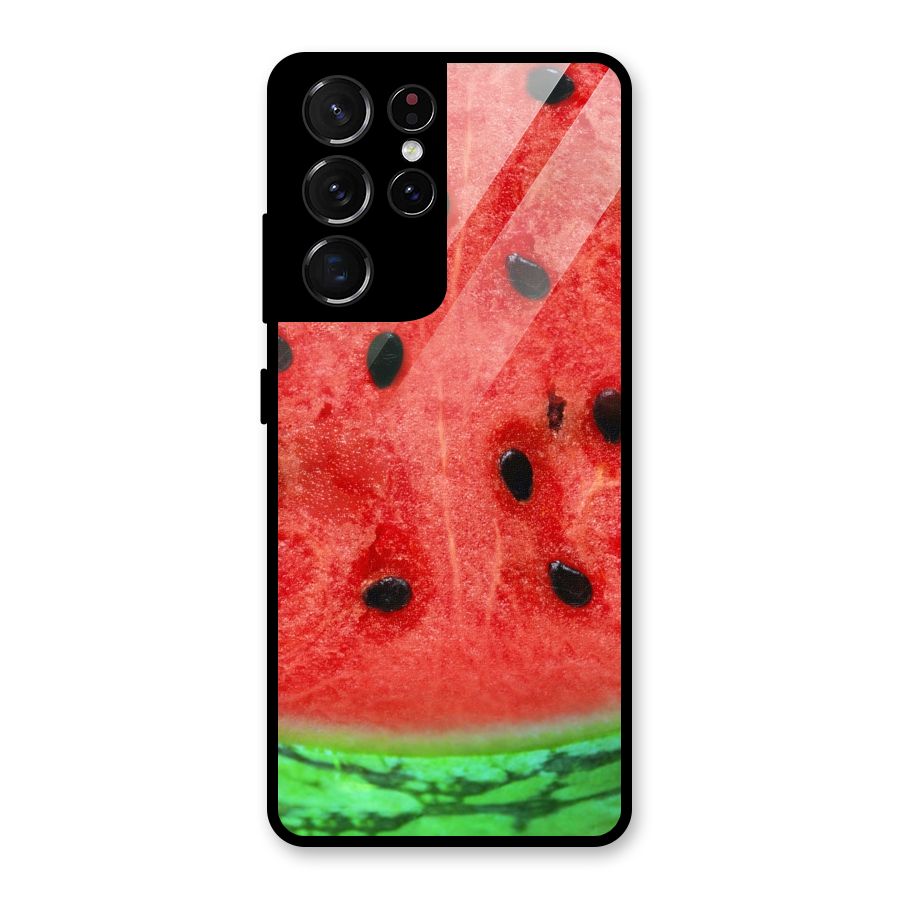Watermelon Design Glass Back Case for Galaxy S21 Ultra 5G