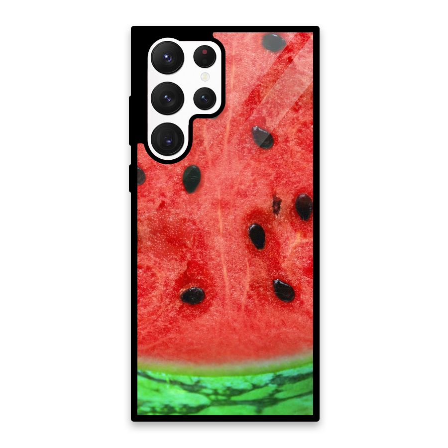 Watermelon Design Glass Back Case for Galaxy S22 Ultra 5G