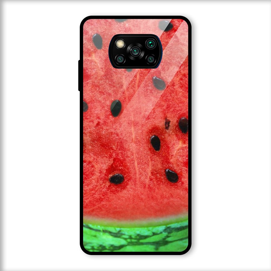 Watermelon Design Glass Back Case for Poco X3
