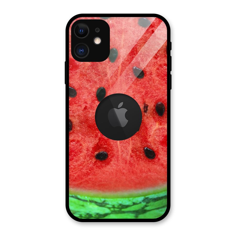 Watermelon Design Glass Back Case for iPhone 11 Logo Cut