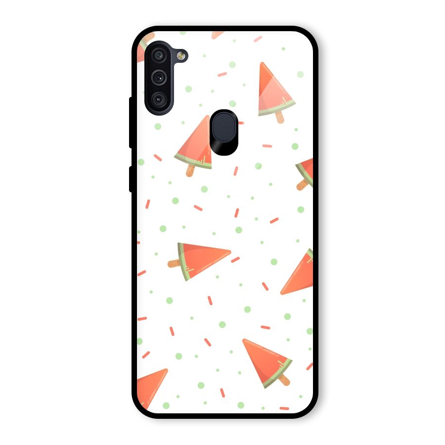Watermelon Ice Creams Glass Back Case for Galaxy M11