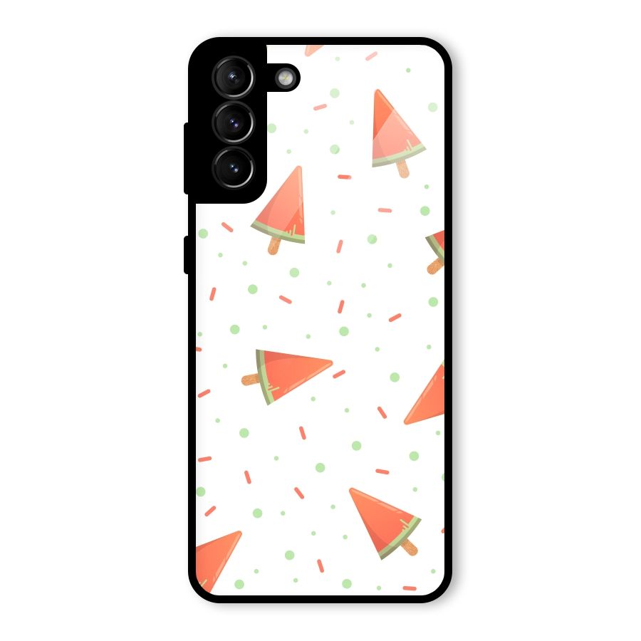 Watermelon Ice Creams Glass Back Case for Galaxy S21 Plus