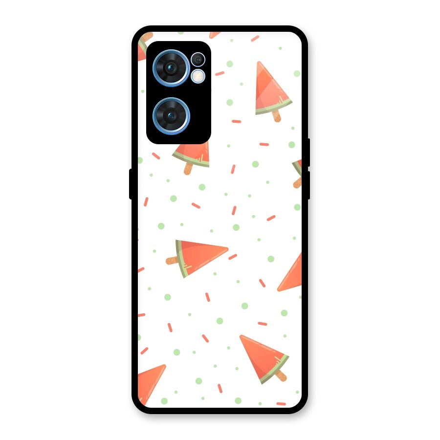 Watermelon Ice Creams Glass Back Case for Oppo Reno7 5G