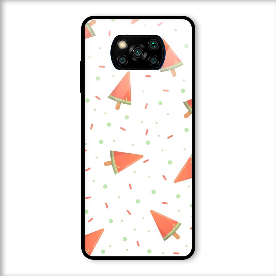 Watermelon Ice Creams Glass Back Case for Poco X3