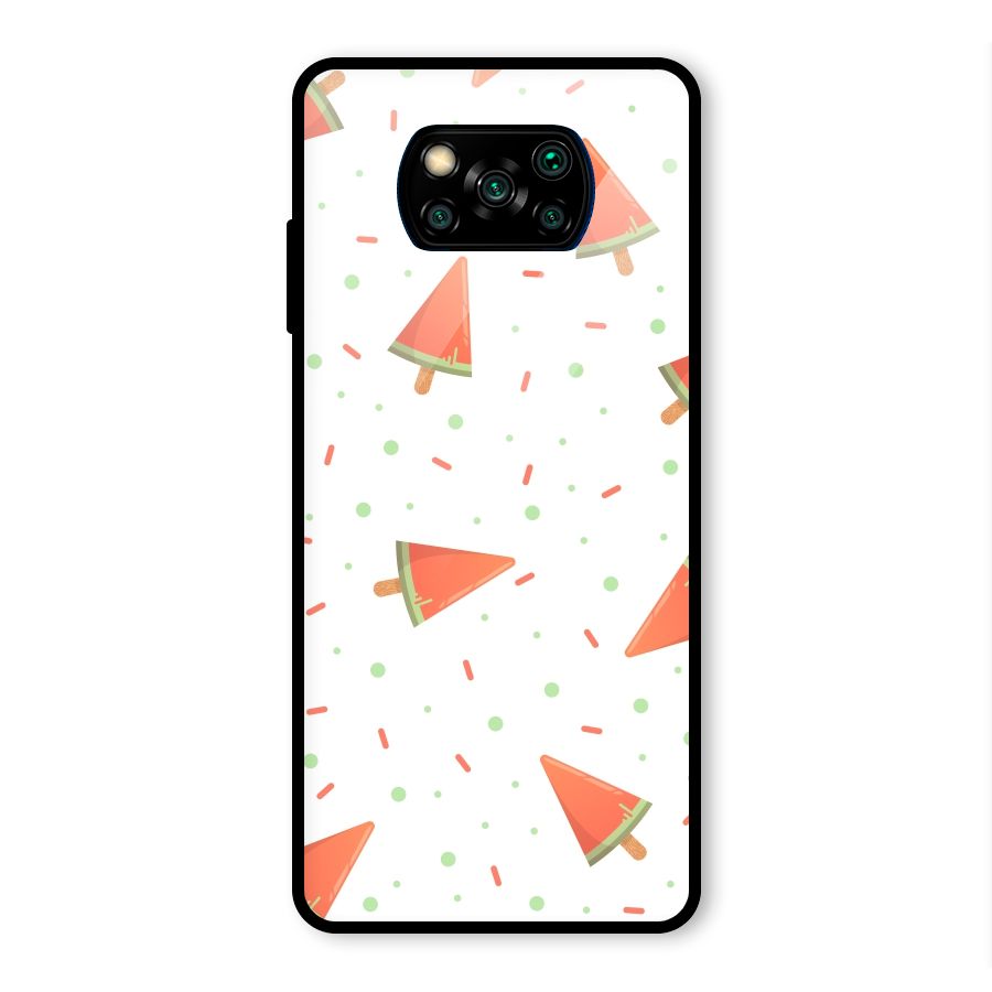 Watermelon Ice Creams Glass Back Case for Poco X3 Pro