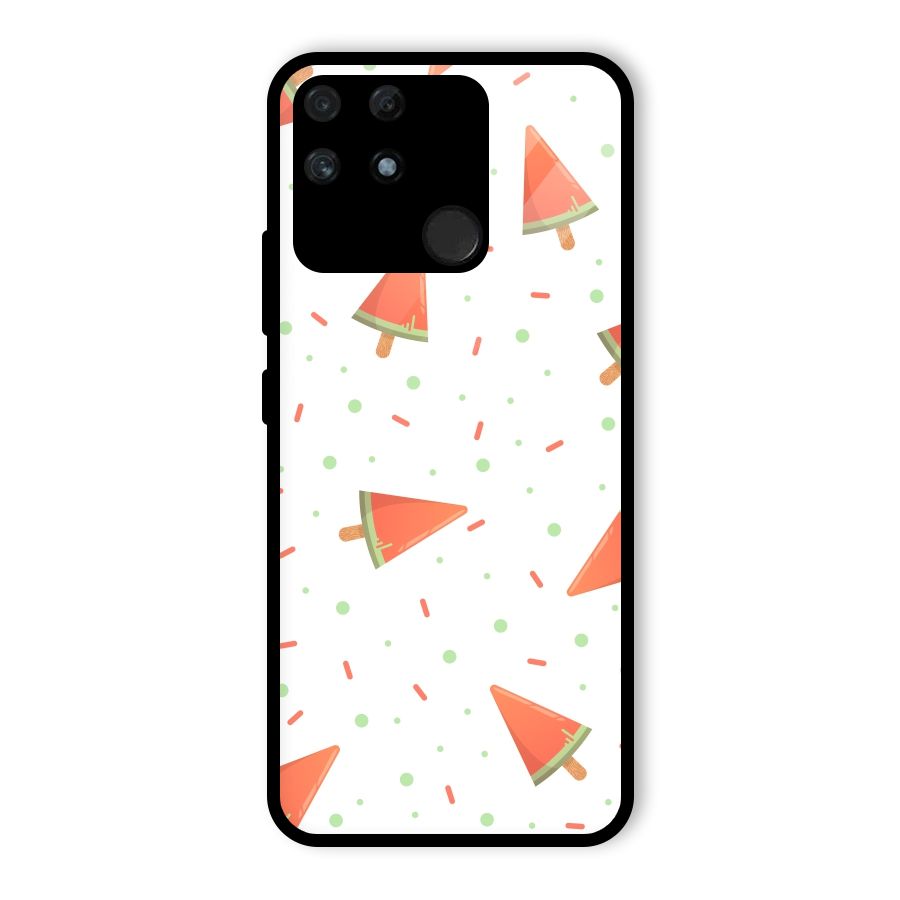 Watermelon Ice Creams Glass Back Case for Realme Narzo 50A