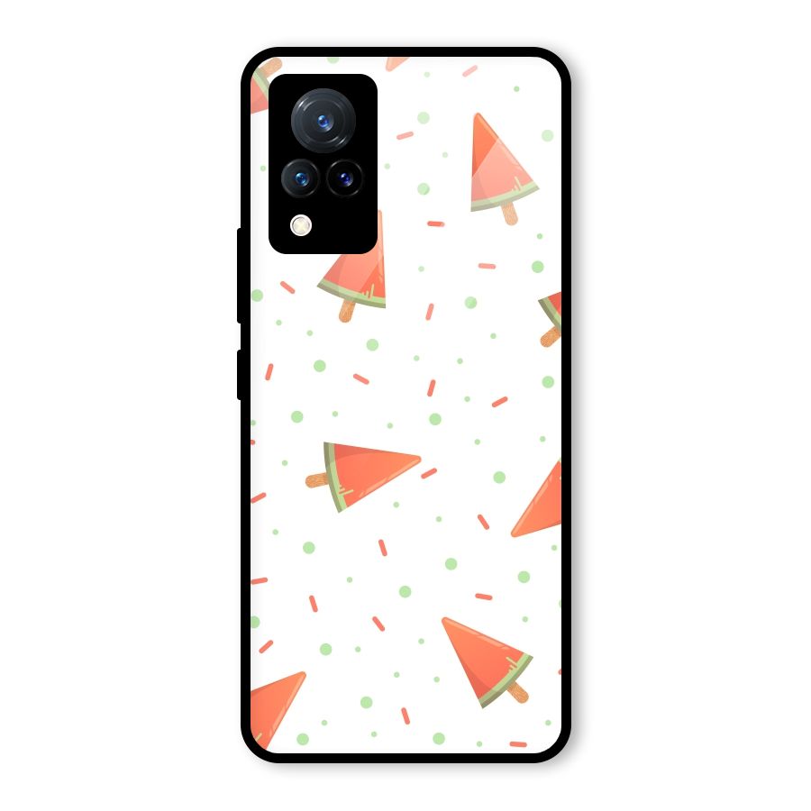 Watermelon Ice Creams Glass Back Case for Vivo V21 5G