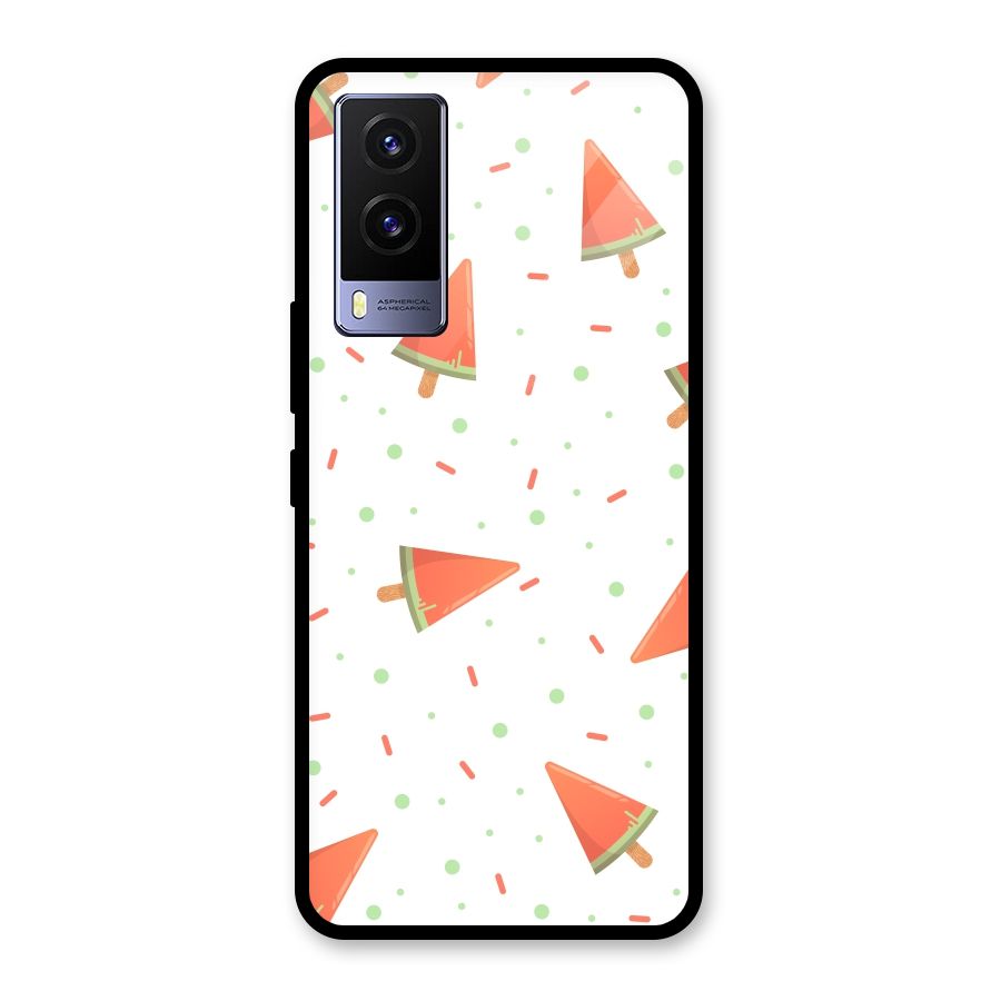 Watermelon Ice Creams Glass Back Case for Vivo V21e 5G