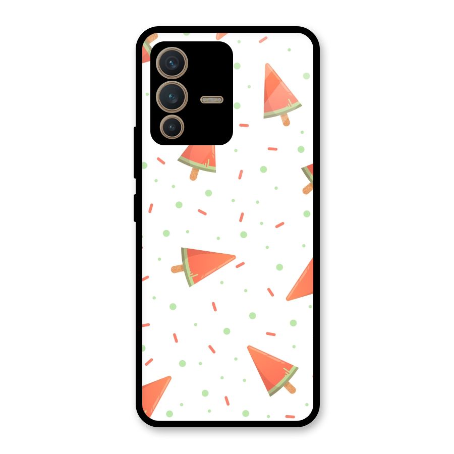 Watermelon Ice Creams Glass Back Case for Vivo V23 5G