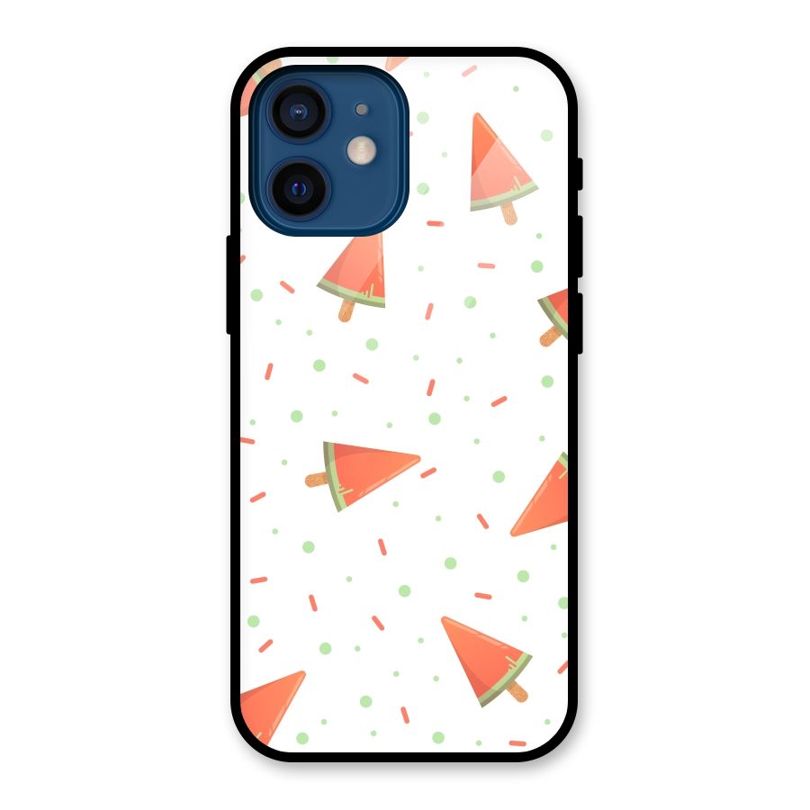 Watermelon Ice Creams Glass Back Case for iPhone 12 Mini