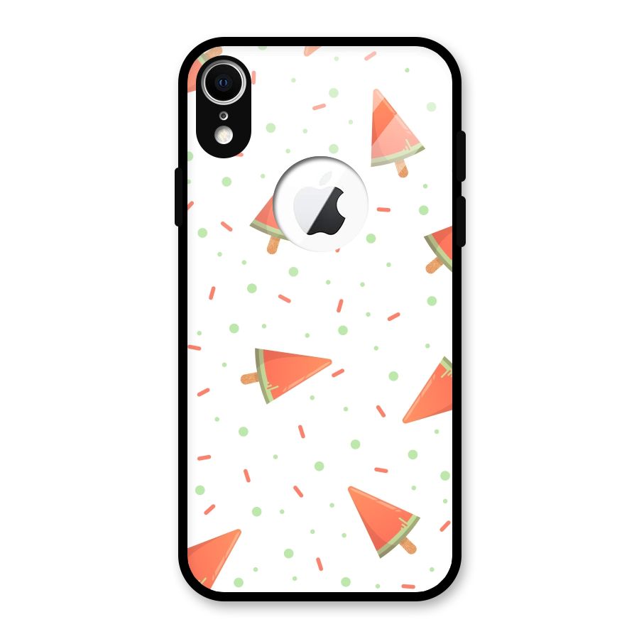 Watermelon Ice Creams Glass Back Case for iPhone XR Logo Cut