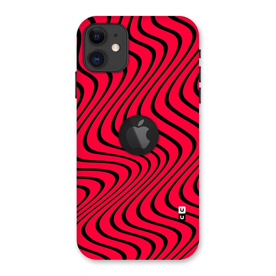 Waves Pattern Print Back Case for iPhone 11 Logo Cut