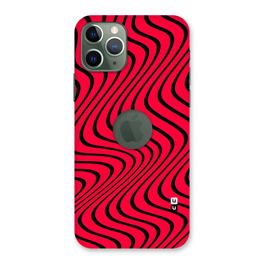 Waves Pattern Print Back Case for iPhone 11 Pro Logo  Cut