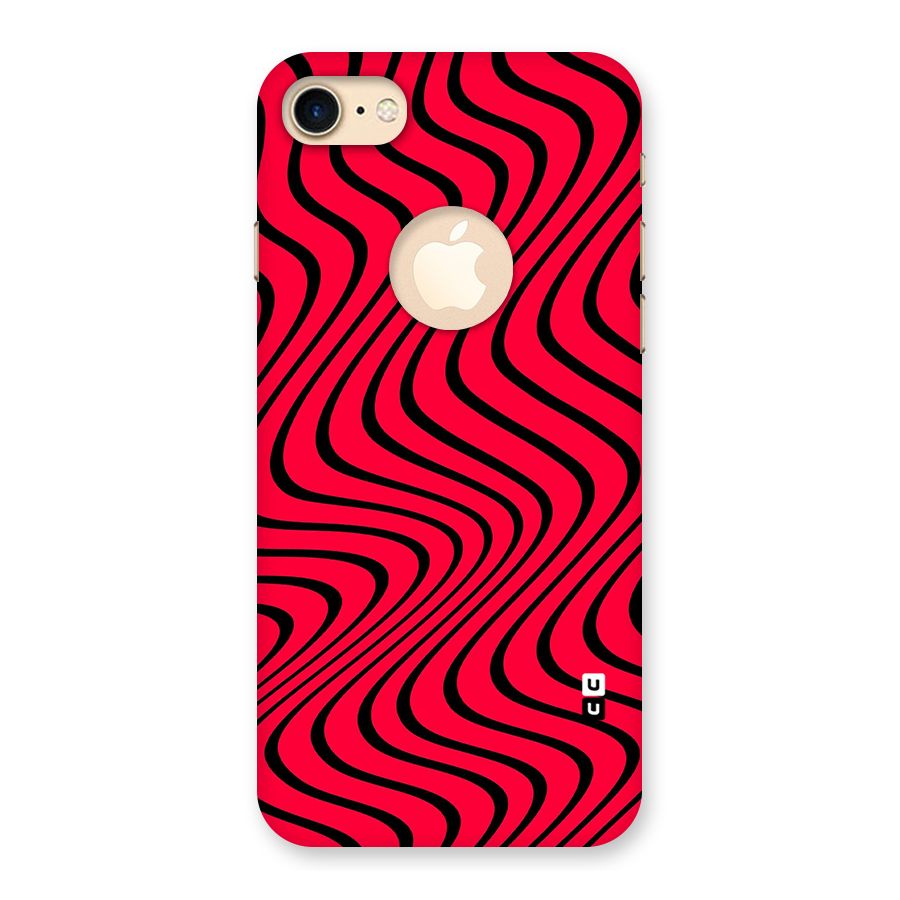 Waves Pattern Print Back Case for iPhone 7 Logo Cut
