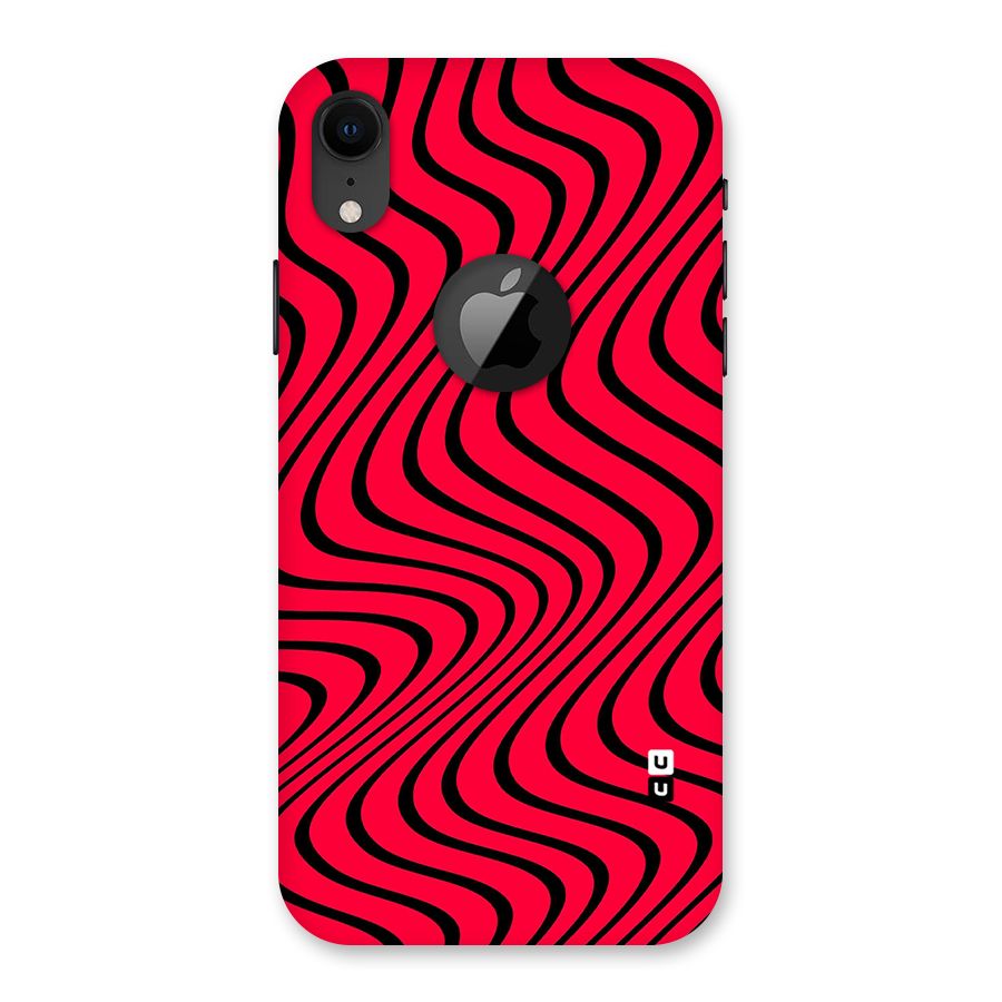 Waves Pattern Print Back Case for iPhone XR Logo Cut