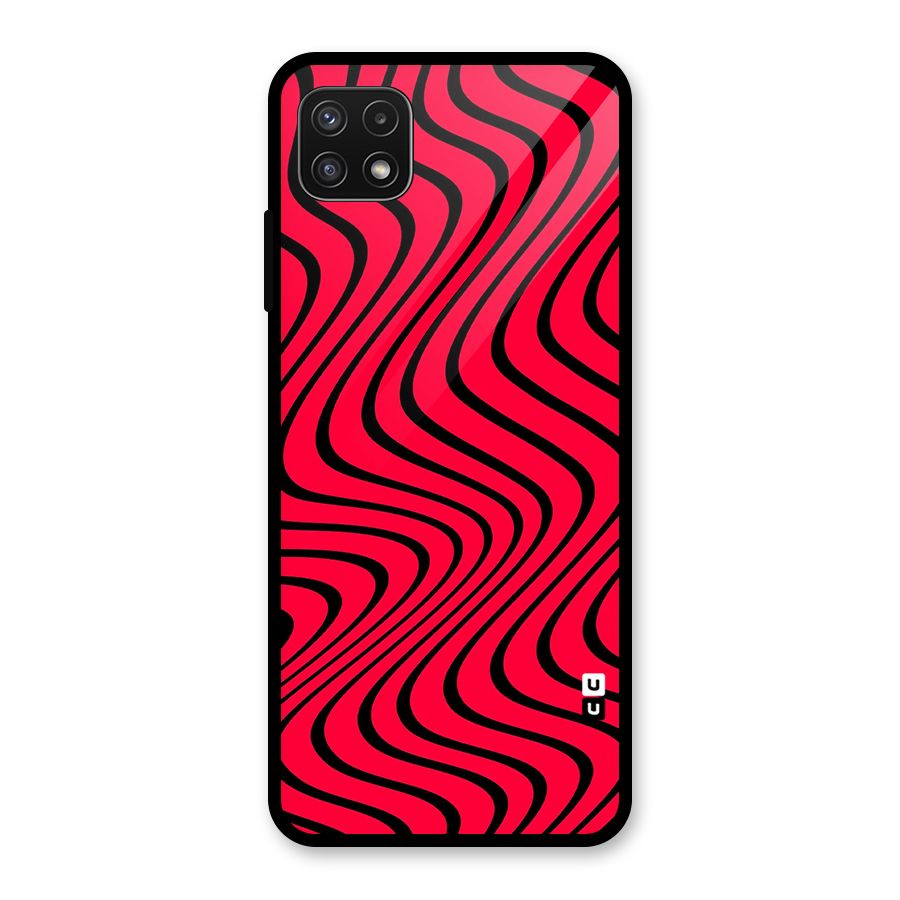 Waves Pattern Print Glass Back Case for Galaxy A22 5G