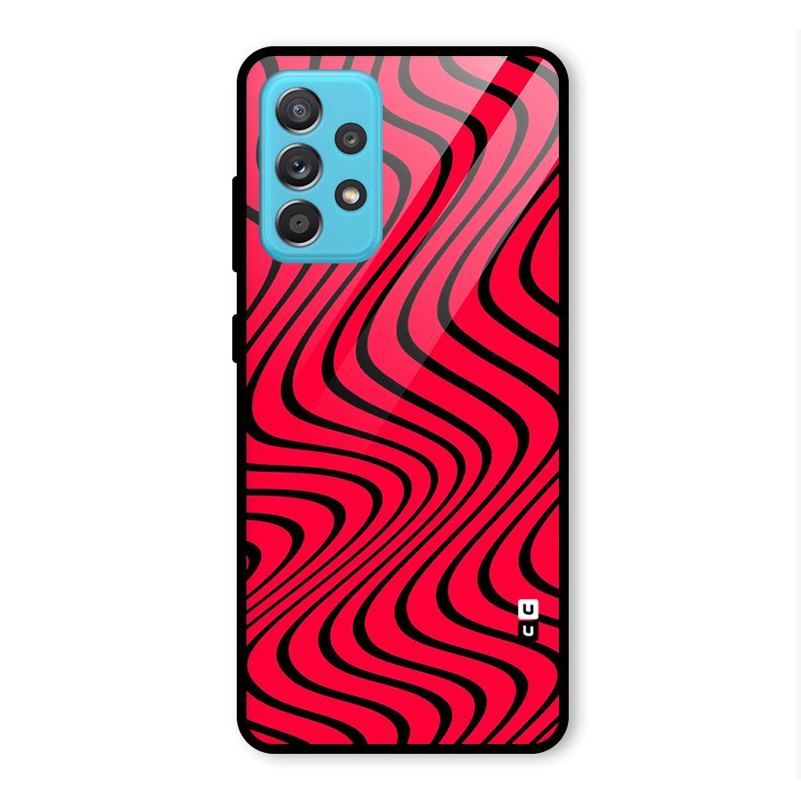 Waves Pattern Print Glass Back Case for Galaxy A52
