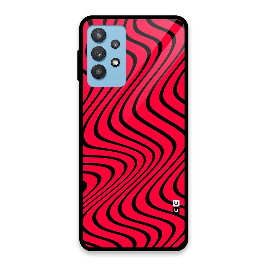 Waves Pattern Print Glass Back Case for Galaxy M32 5G