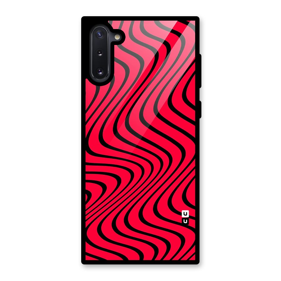 Waves Pattern Print Glass Back Case for Galaxy Note 10