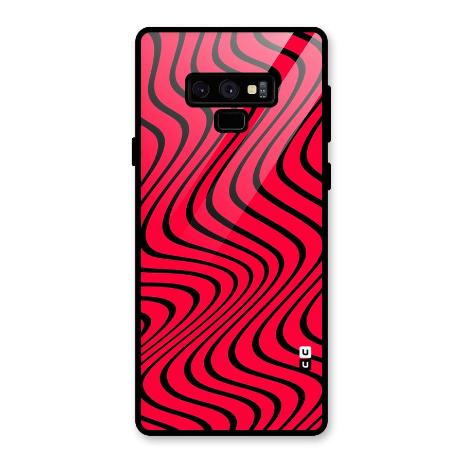 Waves Pattern Print Glass Back Case for Galaxy Note 9