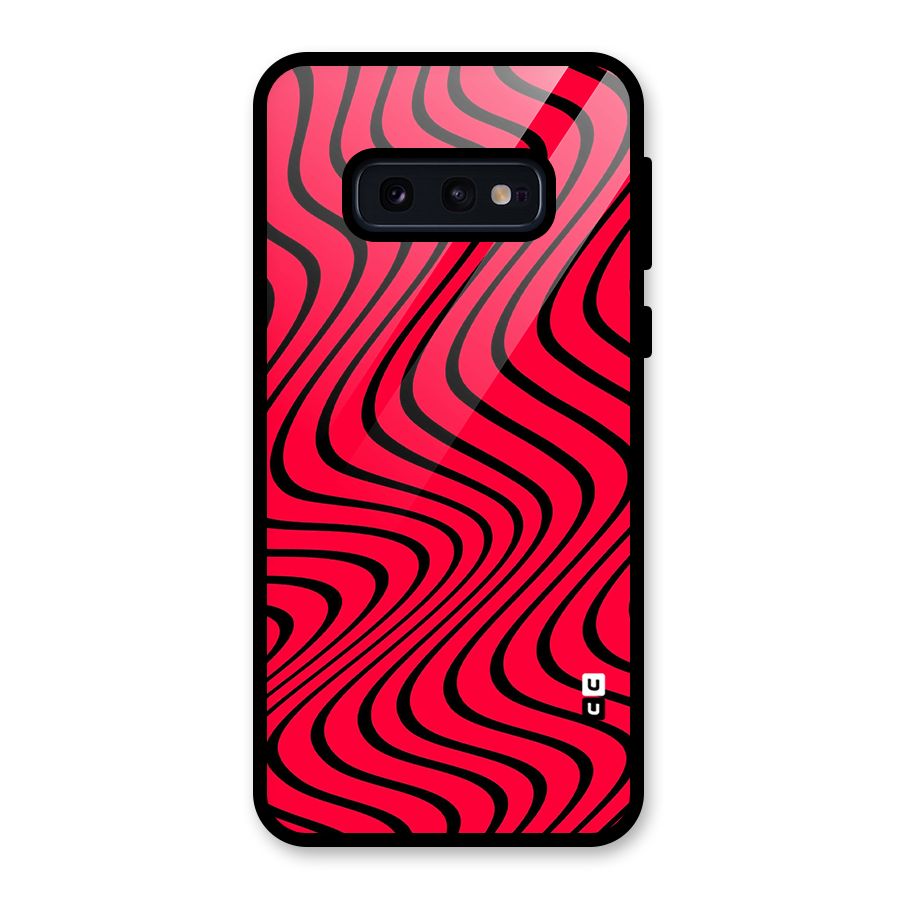 Waves Pattern Print Glass Back Case for Galaxy S10e