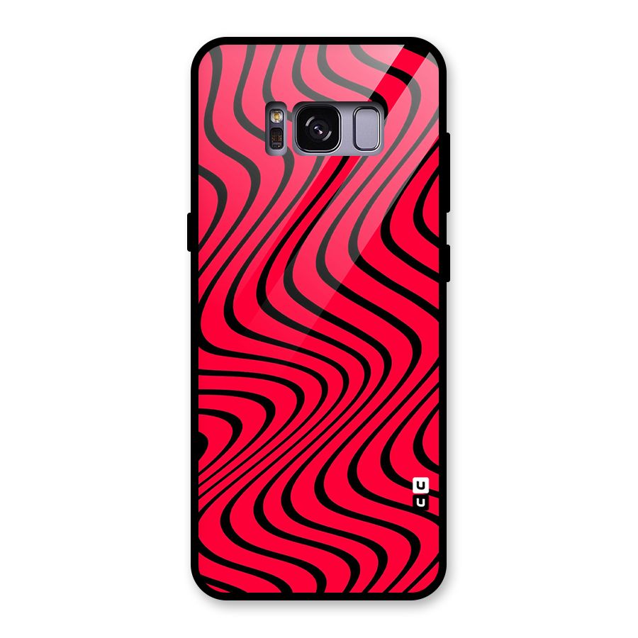Waves Pattern Print Glass Back Case for Galaxy S8