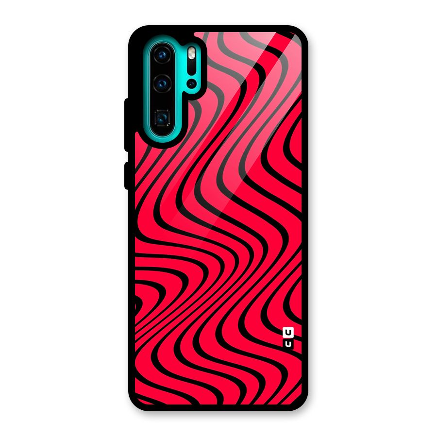 Waves Pattern Print Glass Back Case for Huawei P30 Pro