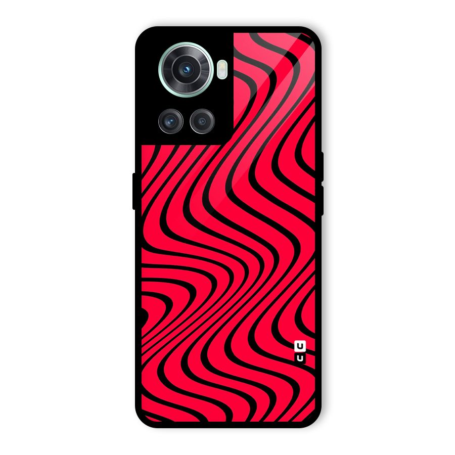 Waves Pattern Print Glass Back Case for OnePlus 10R