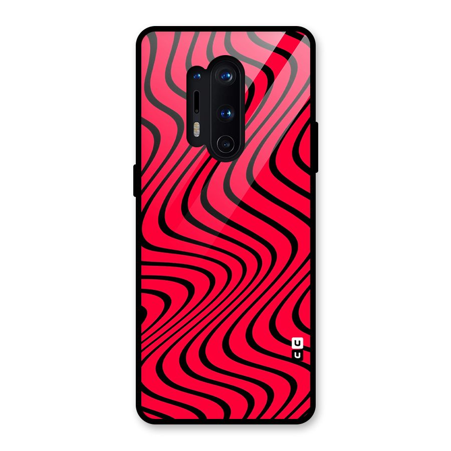 Waves Pattern Print Glass Back Case for OnePlus 8 Pro