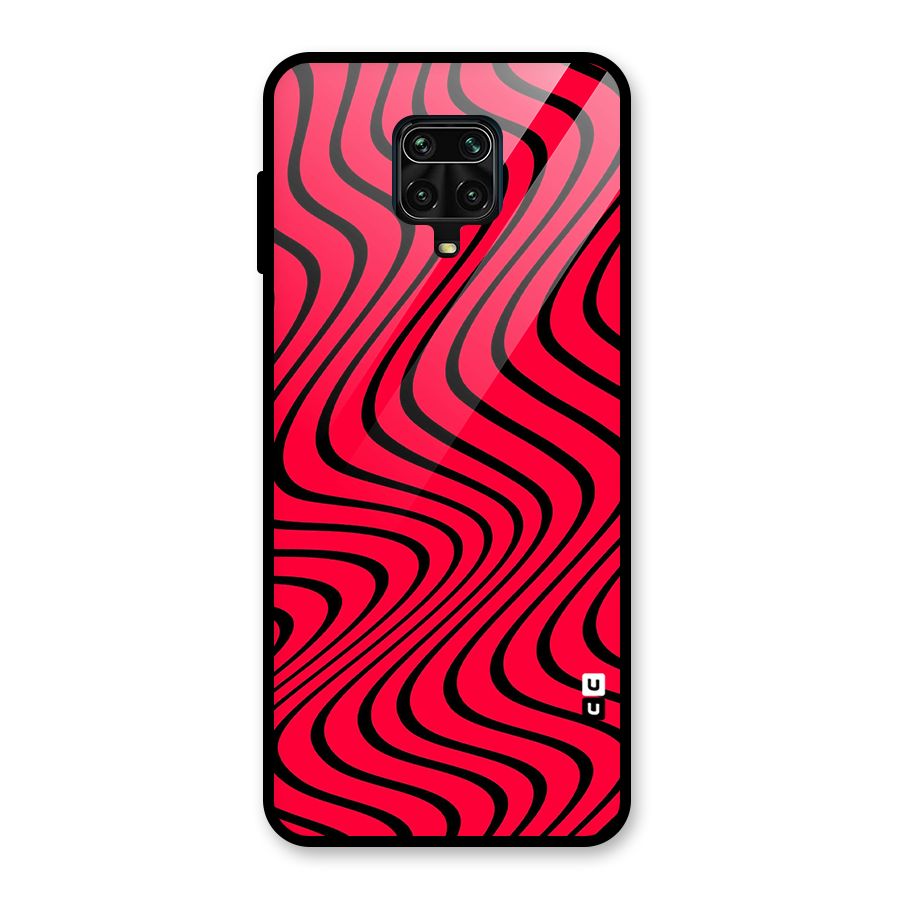 Waves Pattern Print Glass Back Case for Poco M2 Pro