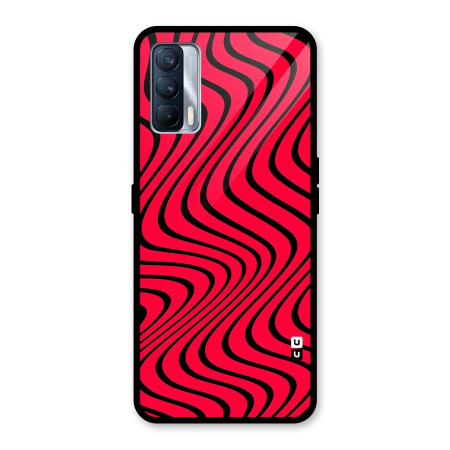 Waves Pattern Print Glass Back Case for Realme X7
