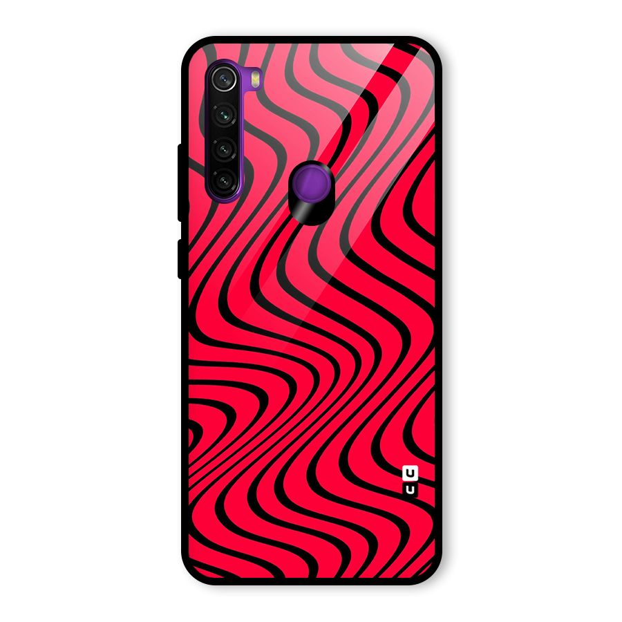 Waves Pattern Print Glass Back Case for Redmi Note 8