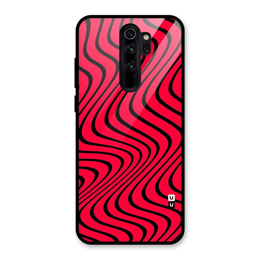 Waves Pattern Print Glass Back Case for Redmi Note 8 Pro